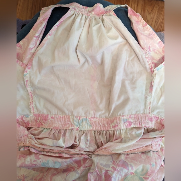 True Vintage Pink & White Floral Fit & Flare 1950s Cotton Sun Dress size 0-2 - Picture 9 of 15
